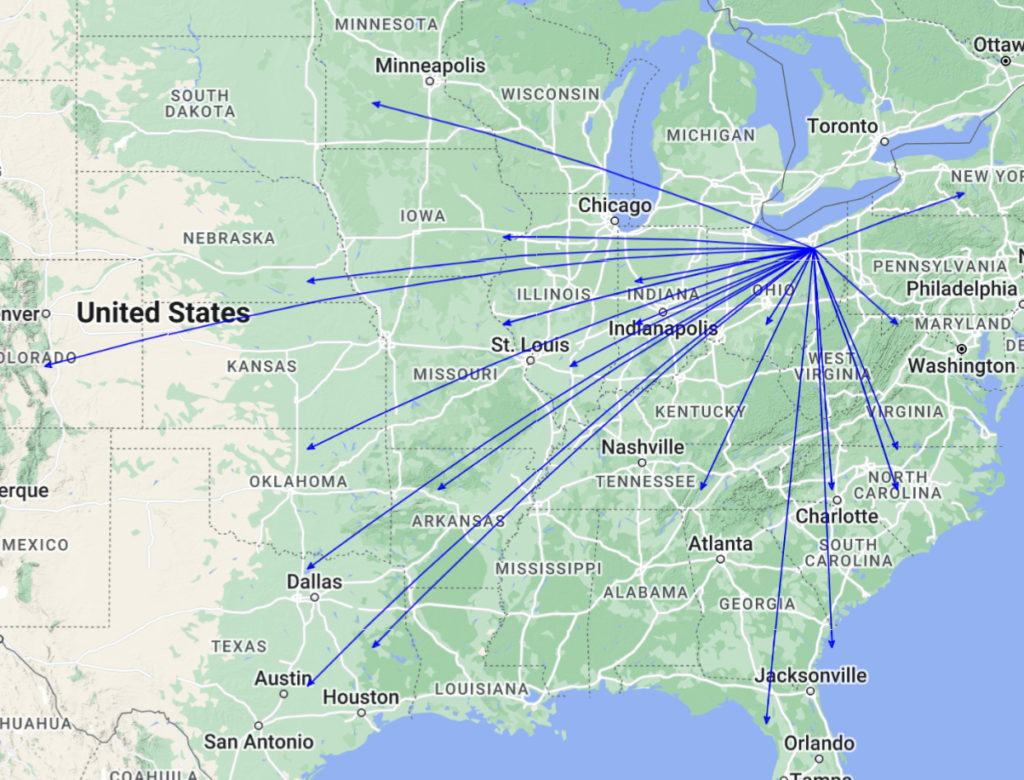 QSO Map for the 13-Nov-2022 activation of K-0020.