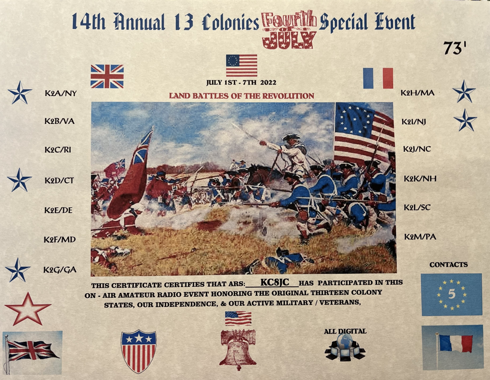 2022 Thirteen Colonies Special Event