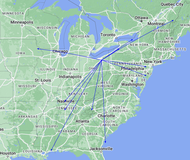 QSO Map for activation of K-0020 on 30-Dec-2022.