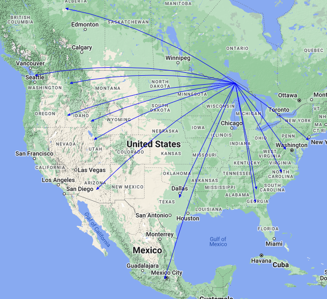 QSO Map of the activation of K-3311 by KC8JC on 21-Jun-2023