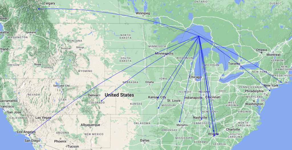 QSO Map of the activation of K-3311 by KC8JC on 23-Jun-2023