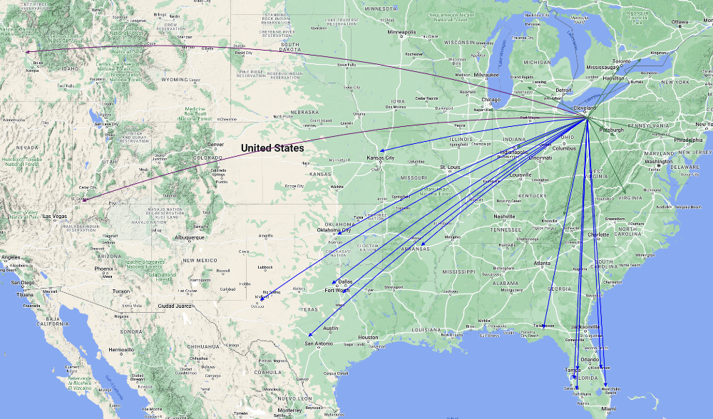 The QSO Map of the activation of US-0020 by KC8JC on 03-Jun-2024.