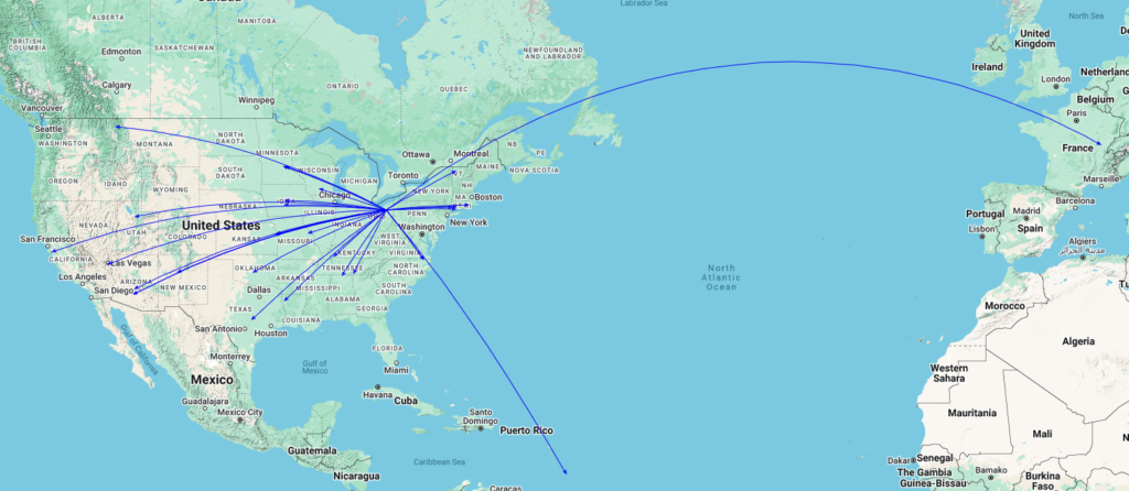 The QSO Map of the activation of US-1999 by KC8JC on 09-Oct-2024.