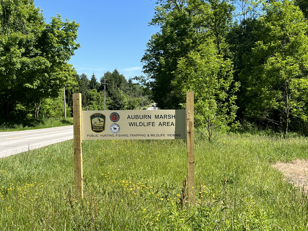 Sign for Auburn Marsh Wildlife Area.