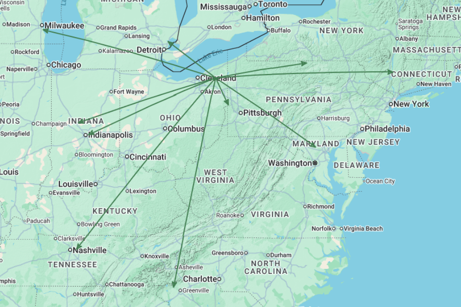 QSOMap of the activation of US-1999 by KC8JC on 03-Aug-2026.