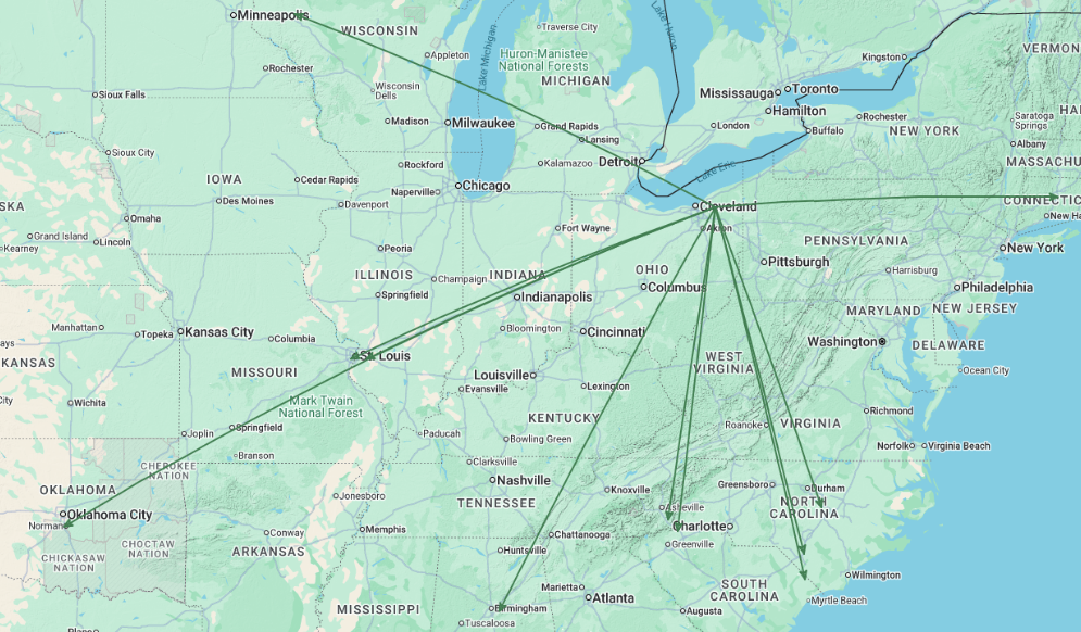 QSO Map of the activation of US-1985 by KC8JC on 30-Aug-2026.