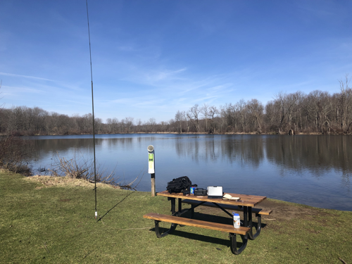 Antenna deployed next to station setup.