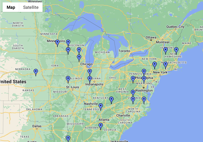 A map of QSOs made on 28-Aug-2022 from Tinkers Creek State Park K-1997