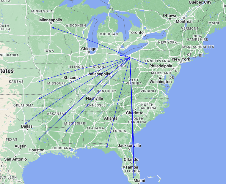 QSO Map showing contacts from K-0020 for 02-Oct-2022.