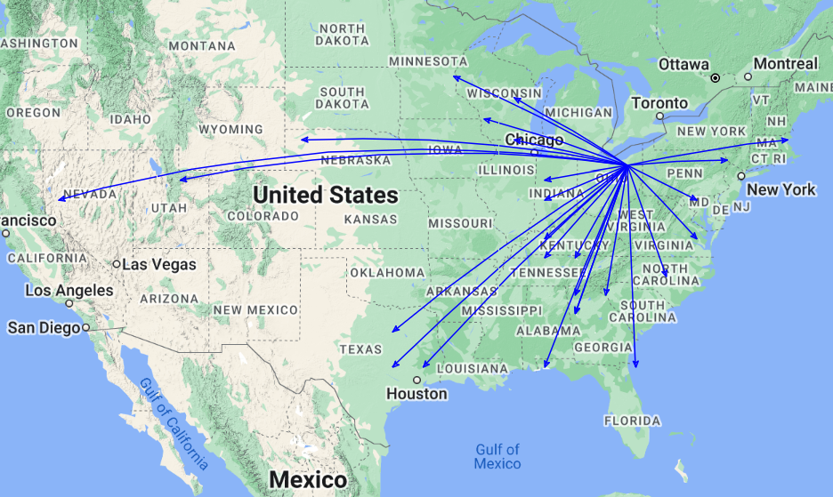 QSO Map for 17-Nov-2022 activation of K-0020