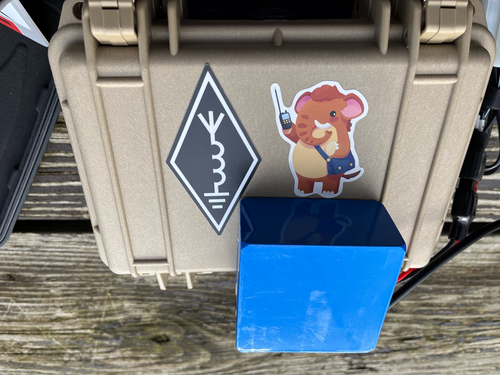 Pelican case with stickers from my Mastodon.Radio buddies!