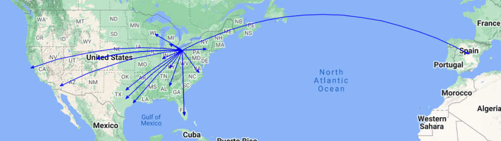 Map of the 28-Jan-2023 activation of K--0020 by KC8JC.