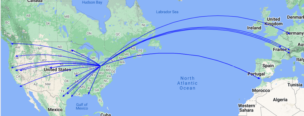 Map of the 29-Jan-2023 activation of K--1999 by KC8JC.