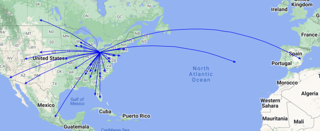 QSO Map of the activation of K-1997 by KC8JC on 20-Feb-2023.