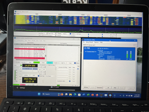 WSJT-X and RS-BA1 v2 Running Side By Side.