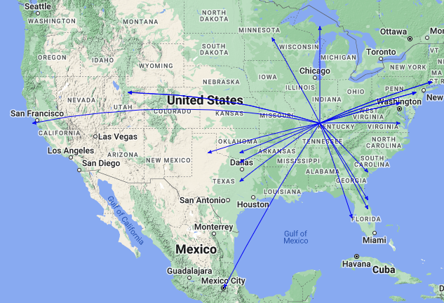 QSO Map of the activation of K-0050 by KC8JC on 29-Mar-2023.