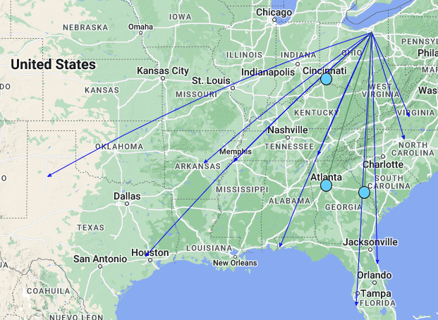 QSO Map for the activation of K-0020 by KC8JC on 15-May-2023.