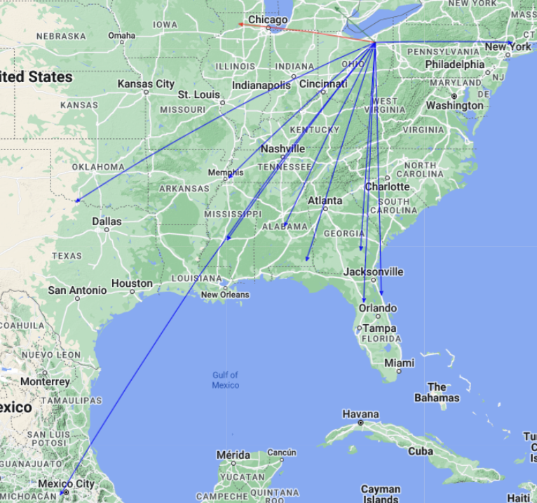 QSO Map for the activation of K-0020 by KC8JC on 19-May-2023.