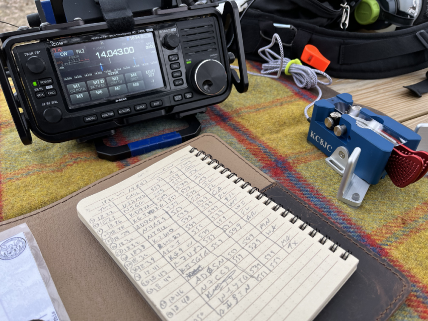 IC-705, Begali Paddles, and Log book