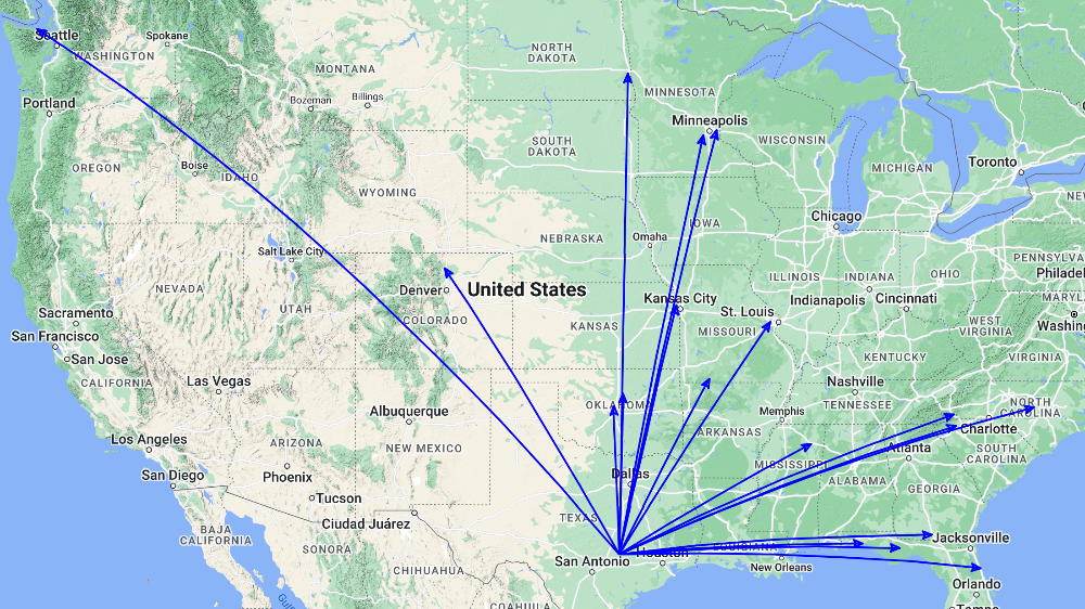 QSO Map of the activation of K-2986 by KC8JC on 29-Nov-2023.