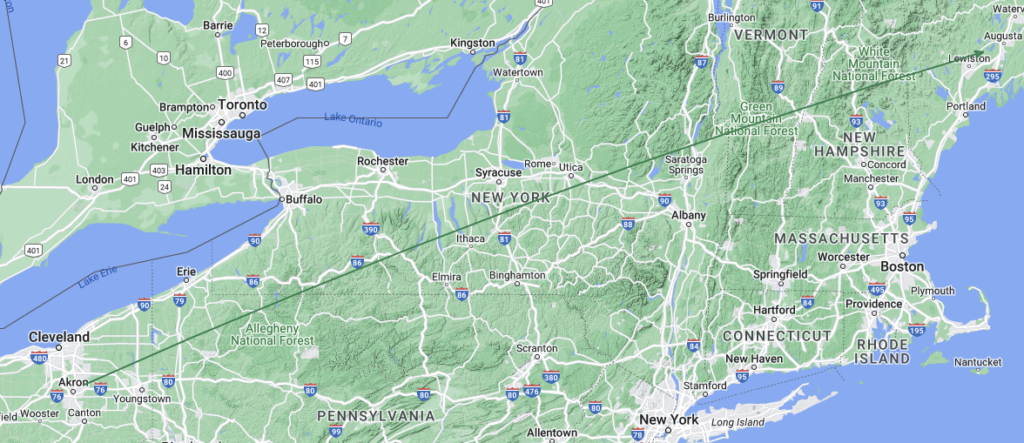 QSO Map of the single contact by KC8JC on the attemped activation of US-9401 on 13-Apr-2024.