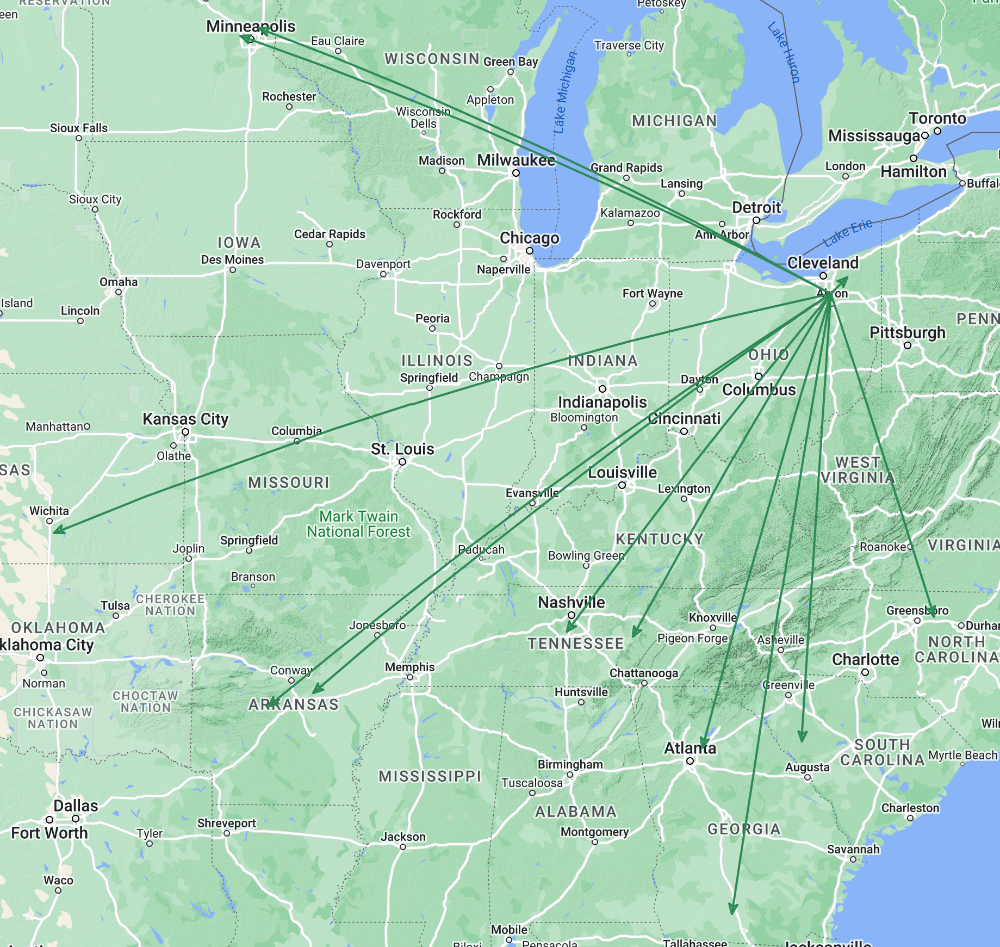 QSO Map of the activation of US-0020 by KC8JC on 20-Apr-2024.