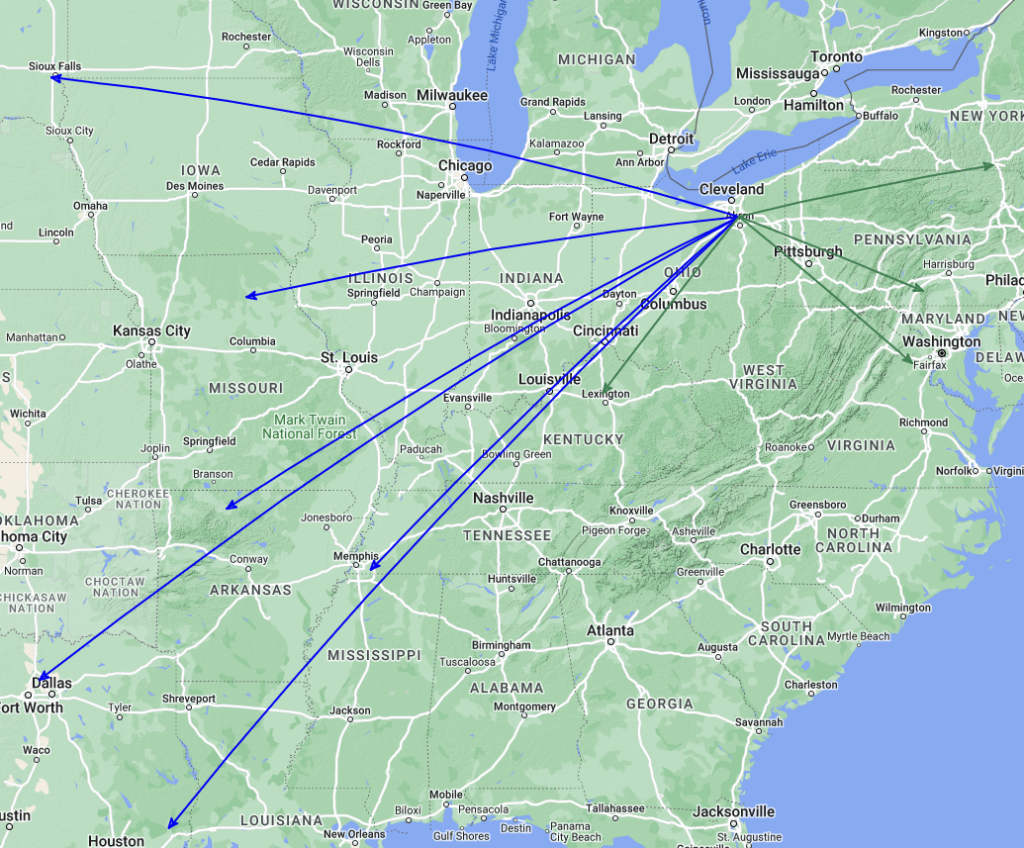 QSO Map for the activation of US-0020 by KC8JC on 07-Jul-2024.