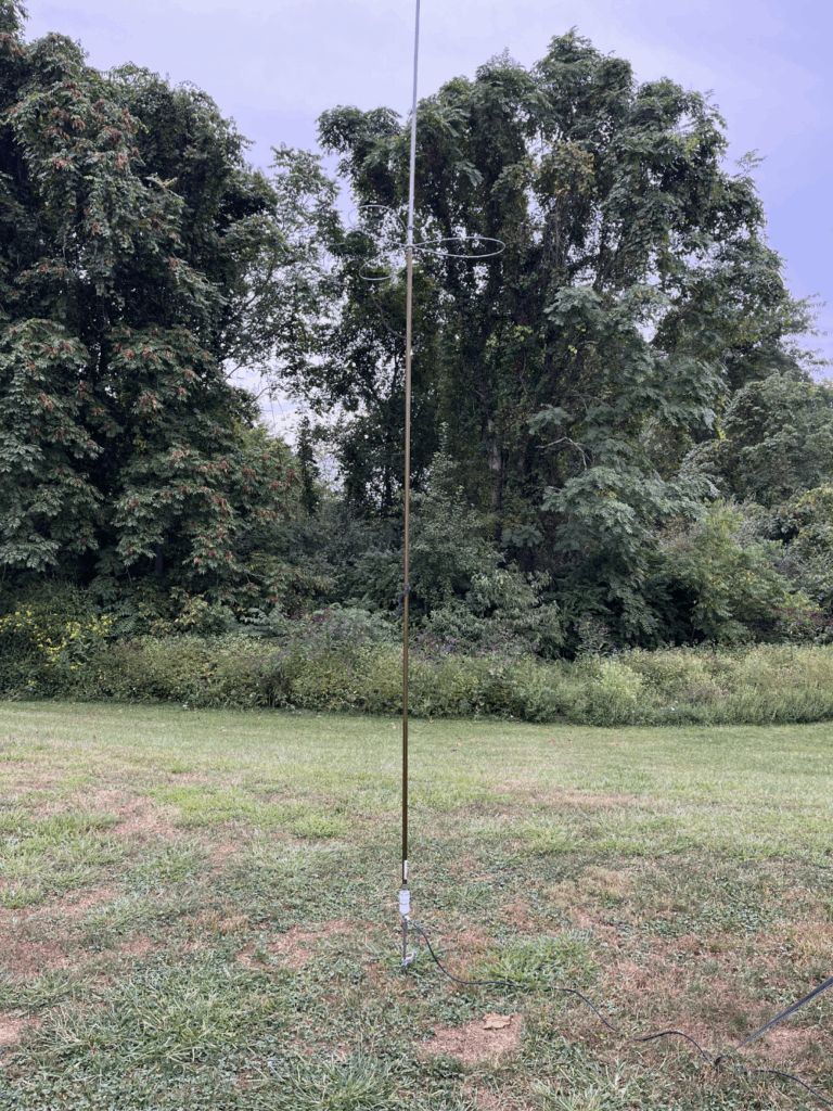 Chameleon antenna with Cap Hat setup for operation.