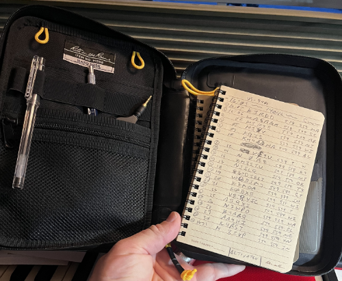 The Rite In The Rain hand desk shown open to reveal size of storage.